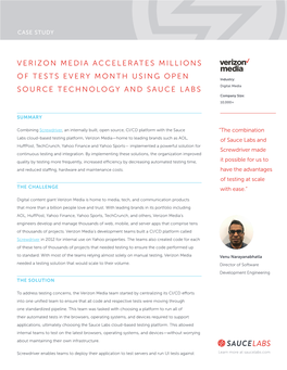 Verizon Media Accelerates Millions of Tests Every