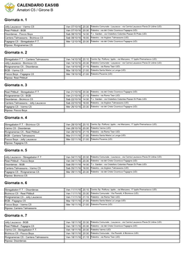 CALENDARIO EA5/0B Amatori C5 / Girone B