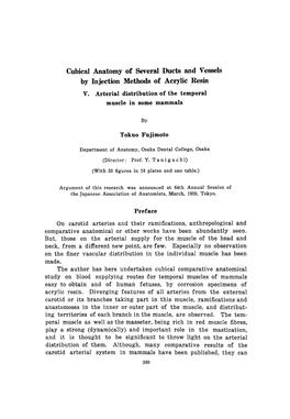 Cubical Anatomy of Several Ducts and Vessels by Injection Methods of Acrylic Resin V