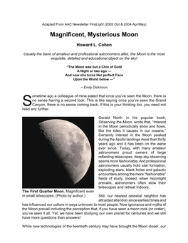 Magnificent, Mysterious Moon