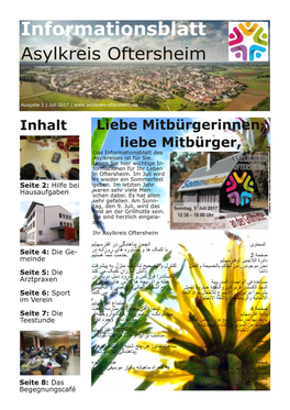 Informationsblatt Asylkreis Oftersheim