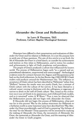 Alexander the Great and Hellenization