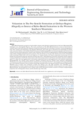 Journal of Geoscience, Engineering, Environment, and Technology