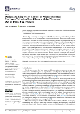 Design and Dispersion Control of Microstructuredmulticore Tellurite