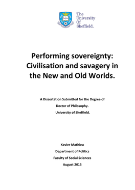 Performing Sovereignty: Civilisation and Savagery in the New and Old