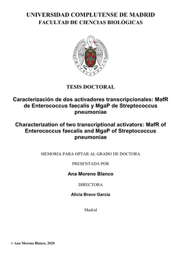 Mafr De Enterococcus Faecalis Y Mgap De Streptococcus Pneumoniae