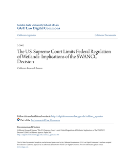 The US Supreme Court Limits Federal