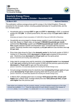 Quarterly Energy Prices 2021 Quarter 4