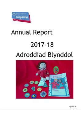 Annual Report 2017-18 Adroddiad Blynddol