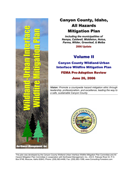 Canyon County, Idaho, All Hazards Mitigation Plan Volume II