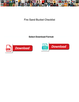 Fire Sand Bucket Checklist