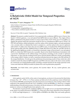 A Relativistic Orbit Model for Temporal Properties of AGN