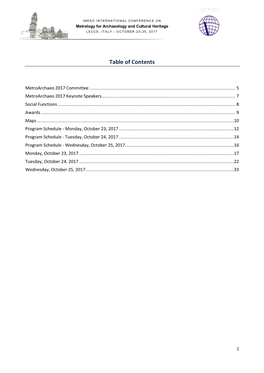 Table of Contents