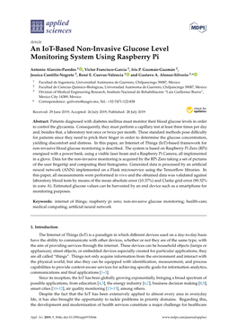 An Iot-Based Non-Invasive Glucose Level Monitoring System Using Raspberry Pi