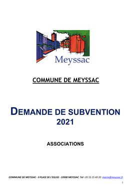 Demande De Subvention 2021