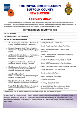 The Royal British Legion Suffolk County Newsletter