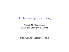 Effective Descriptive Set Theory