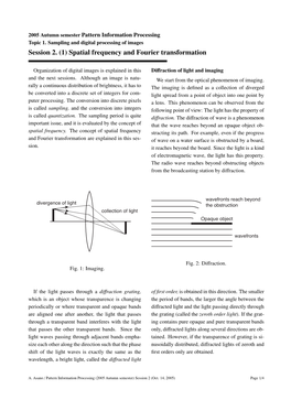 Session 2. (1) Spatial Frequency and Fourier Transformation