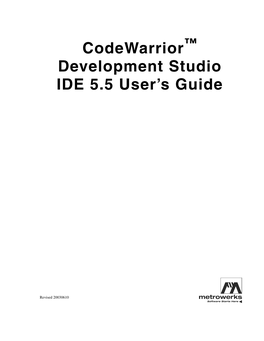 Codewarrior Development Studio IDE 5.5 User's Guide