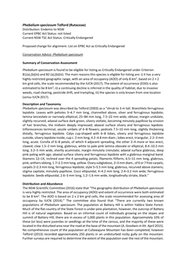 Conservation Advice: Phebalium Speciosum Telford (Rutaceae)