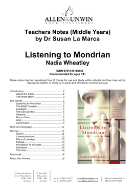 Listening to Mondrian Nadia Wheatley