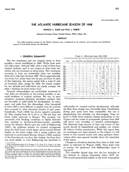 The Atlantic Hurricane Season of 1968