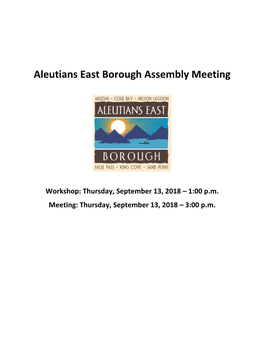 Aleutians East Borough Assembly Meeting