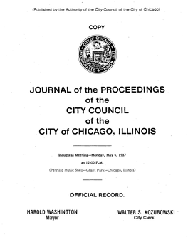 JOURNAL of the PROCEEDINGS of the CITYCOUNCIL of the CITY of CHICAGO, ILLINOIS