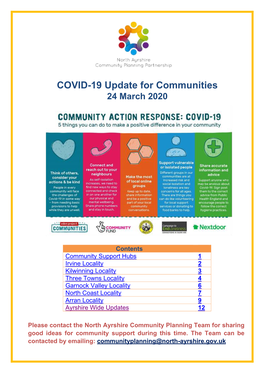 COVID-19 Update for Communities 24 March 2020