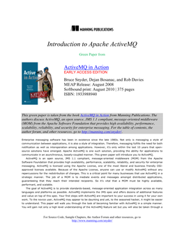 Introduction to Apache Activemq