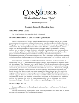 Iroquois Council: Choosing Sides