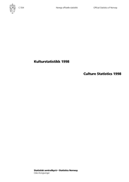 Kulturstatistikk 1998 (NOS C554)