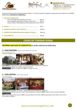 CASAS DE TURISMO RURAL - Entorno Santiago De Compostela (5-10 Min) …………………