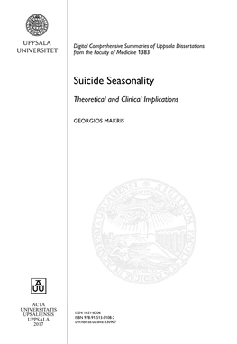 Suicide Seasonality