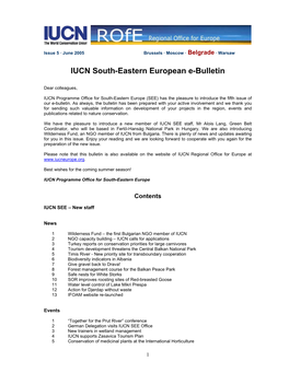 IUCN South-Eastern European E-Bulletin 5 (July 2005)