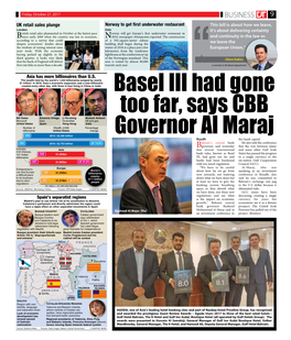 Basel III Had Gone Too Far, Says CBB Governor Al Maraj