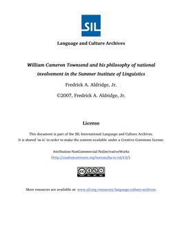 Language and Culture Archives William Cameron Townsend And