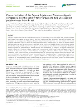 Characterization of the Bujaru, Frijoles and Tapara Antigenic Complexes Into the Sandfly Fever Group and Two Unclassified Phleboviruses from Brazil