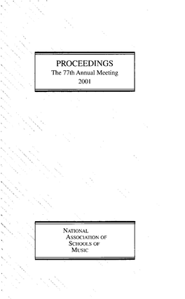 Proceedings, the 77Th Annual Meeting, 2001