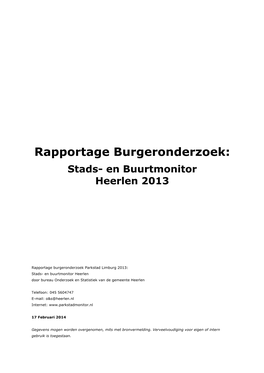 Rapportage Burgeronderzoek