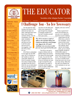 THE EDUCATOR Newsletter of the Arlington Teachers’ Association