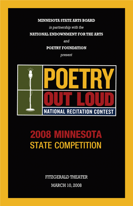 Poetry out Loud 2008 Minnesota State Competition