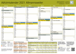 Abfuhrkalender 2021 Allmannsweiler