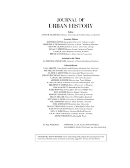 URBAN HISTORY Editor DAVID R