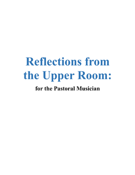 Reflections from the Upper Room