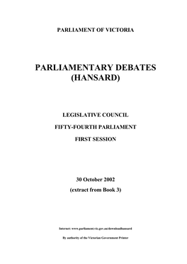 Parliamentary Debates (Hansard)