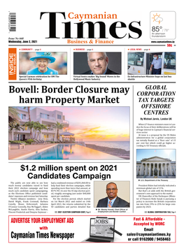 Caymanian Times Newspaper Or Call 9162000 / 9458463 2 Issue No 668 | Wednesday, June 2, 2021 | Caymanian Times Community Notice / Community