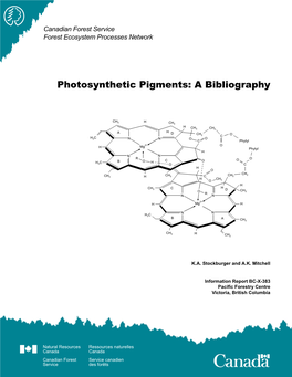 Photosynthetic Pigments: a Bibliography