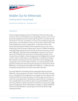 Middle-Out for Millennials Creating Jobs for Young People