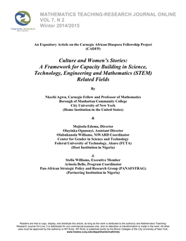 Culture and Women's Stories: a Framework